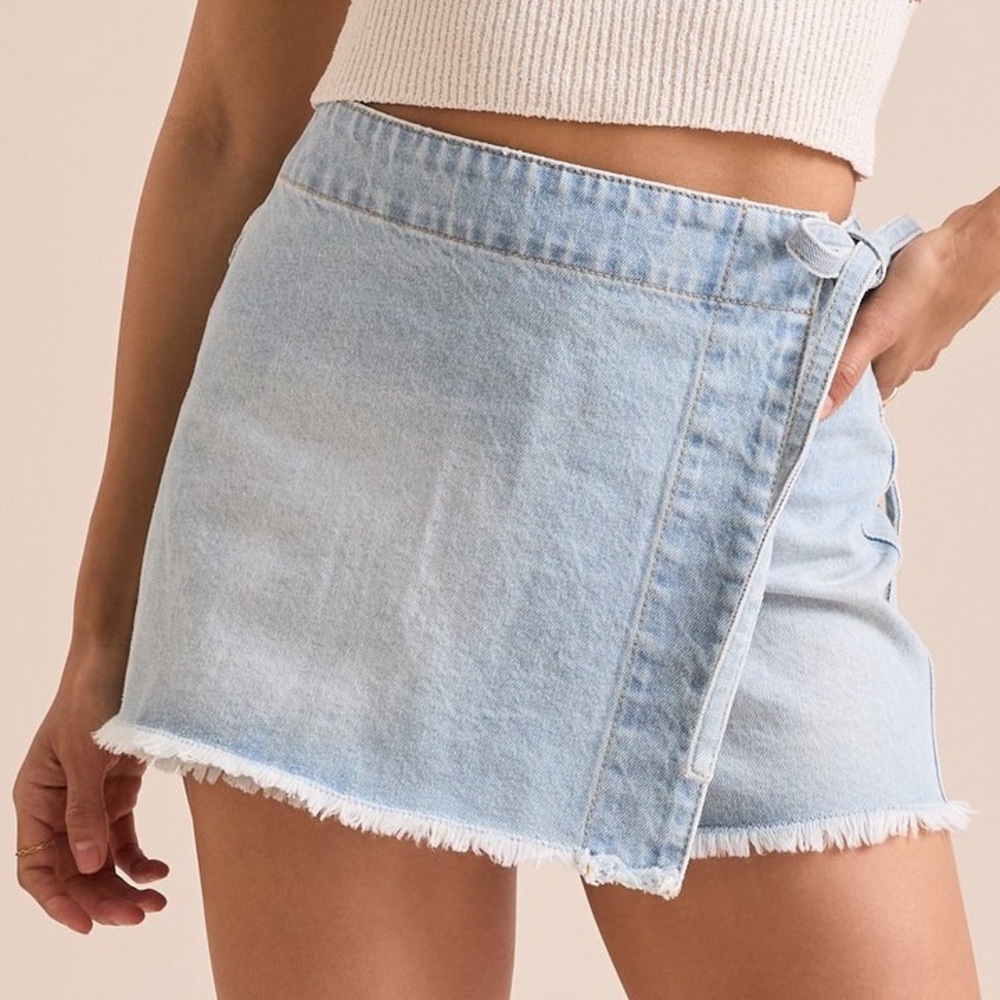 Altar’d State Side Tie Denim Skort